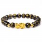 Fengshui Pixiu Bracelet Natural Obsidian Stone Beads Bracelets For Women Men Model Green stone 10mm