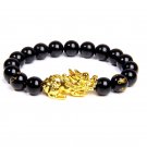 Fengshui Pixiu Bracelet Natural Obsidian Stone Beads Bracelets For Women Men Model Black Onyx 12mm