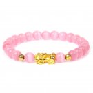 Fengshui Pixiu Bracelet Natural Obsidian Stone Beads Bracelets For Women Men Model Pink Cat Eye 8mm Fengshui Pixiu Bracelet Natural Obsidian Stone Beads Bracelets For Women Men Model Pink Cat Eye 8mm
