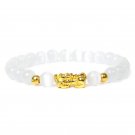 Fengshui Pixiu Bracelet Natural Obsidian Stone Beads Bracelets For Women Men Model White Cat Eye