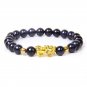 Fengshui Pixiu Bracelet Natural Obsidian Stone Beads Bracelets For Women Men Model Brown Moonstone