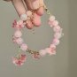Pink Plum Cherry Blossom Crystal Butterfly Flower Berry Bracelet Women and Model Green