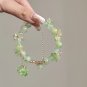 Pink Plum Cherry Blossom Crystal Butterfly Flower Berry Bracelet Women and Model Green