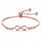 Steel Fun Jewelry Women Luxury Lucky Bracelet for Female Blue Crystal Heart Model rose