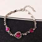 Steel Fun Jewelry Women Luxury Lucky Bracelet for Female Blue Crystal Heart Model roseo