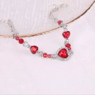 Steel Fun Jewelry Women Luxury Lucky Bracelet for Female Blue Crystal Heart Model Red