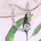 Steel Fun Jewelry Women Luxury Lucky Bracelet for Female Blue Crystal Heart Model White