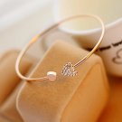 Steel Fun Jewelry Women Luxury Lucky Bracelet for Female Blue Crystal Heart Model Gold