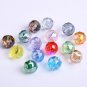 10pcs Shiny Glossy Colorful Round 10mm Faceted Crystal Glass Loose Beads For Model Yellow