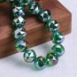 10pcs Shiny Glossy Colorful Round 10mm Faceted Crystal Glass Loose Beads For Model Half Blue