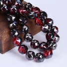 10pcs Shiny Glossy Colorful Round 10mm Faceted Crystal Glass Loose Beads For Model Red Black