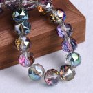 10pcs Shiny Glossy Colorful Round 10mm Faceted Crystal Glass Loose Beads For Model Rose Green