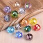 10pcs Shiny Glossy Colorful Round 10mm Faceted Crystal Glass Loose Beads For Model Rose Green