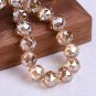 10pcs Shiny Glossy Colorful Round 10mm Faceted Crystal Glass Loose Beads For Model Champagne