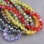 10pcs Shiny Glossy Colorful Round 10mm Faceted Crystal Glass Loose Beads For Model Light Green