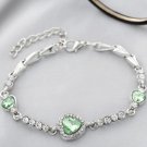 New Women Luxury Lucky Bracelet for Female Blue Crystal Heart Charm Bracelet Model SL583