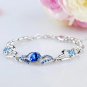 925 Silver Hot Women Bracelet Heart Charm Lovely Crystal Bracelet Fashion Model Red