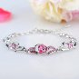 925 Silver Hot Women Bracelet Heart Charm Lovely Crystal Bracelet Fashion Model Blue