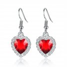 2025 New 3PCS Blue and Red Love Women's Necklace+Earrings+Bracelet Love Model XL005 red earring