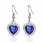 3 Pieces/set Blue and Red Ocean Heart Women's Necklace Love Crystal Zircon Model XL005 Bracelet