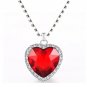 3 Pieces/set Blue and Red Ocean Heart Women's Necklace Love Crystal Zircon Model 3Pcs jewelry set