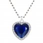 3 Pieces/set Blue and Red Ocean Heart Women's Necklace Love Crystal Zircon Model 3Pcs jewelry set