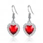 3 Pieces/set Blue and Red Ocean Heart Women's Necklace Love Crystal Zircon Model XL005red necklace