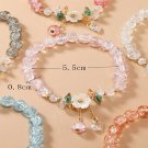 6pcs/set Colorful Popcorn Crystal Beaded Women Bracelet Daisy Flower Pendant Model 6pcs