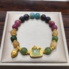 Natural Jade Agate Bracelet 18K Gold Plated Exquisite Flower Design Young Girls Model 3 Natural Jade Agate Bracelet 18K Gold Plated Exquisite Flower Design Young Girls Model 3