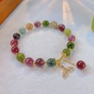 Natural Jade Agate Bracelet 18K Gold Plated Exquisite Flower Design Young Girls Model 13