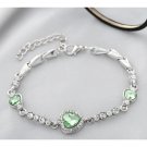 2023 New Female Luxury Lucky Bracelet For Women Blue Crystal Heart Charms Model Green