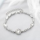 2023 New Female Luxury Lucky Bracelet For Women Blue Crystal Heart Charms Model White
