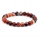 Classic Men Bracelets & Bangles 8mm Natural Tiger Eye Lava Stone Beads Tibetan Model Wine Red Agates