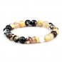 Men Bracelets & Bangles 8mm Natural Tiger Eye Lava Stone Beads Tibetan Model Yellow Fire Agates