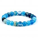 Men Bracelets & Bangles 8mm Natural Tiger Eye Lava Stone Beads Tibetan Model Blue Striped Agate