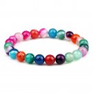 Classic Men Bracelets & Bangles 8mm Natural Tiger Eye Lava Stone Beads Tibetan Model Mixed Striped