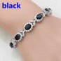Stylish and Exquisite Water Drop Silver Color Bracelet Women\'s Extended 3 Model Black