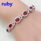 Stylish and Exquisite Water Drop Silver Color Bracelet Women\'s Extended 3 Model A7760Ruby