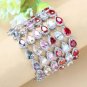 Stylish and Exquisite Water Drop Silver Color Bracelet Women\'s Extended 3 Model A6893Red