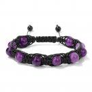 Natural Amethysts Beads Cord Knotted Braid Bracelets For Women Men Handmade Wax Model Amethyst