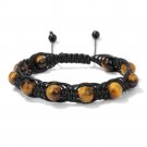 Natural Amethysts Beads Cord Knotted Braid Bracelets For Women Men Handmade Wax Model Tiger Eye