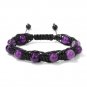 Natural Amethysts Beads Cord Knotted Braid Bracelets For Women Men Handmade Wax Model White