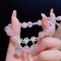 Lovely Women Hand Bracelets Butterfly Heart Bell Tassel Lock Ice Cracked Beaded Model Black
