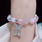 Lovely Women Hand Bracelets Butterfly Heart Bell Tassel Lock Ice Cracked Beaded Model Blue