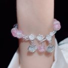 Lovely Women Hand Bracelets Butterfly Heart Bell Tassel Lock Ice Cracked Beaded Model lock