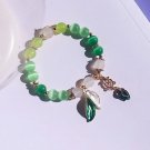 Sparking Pink Zircon lollipop Bracelet for Women Fashion Love Heart Beads Hand Model SL152Leaf