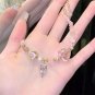 Sparking Pink Zircon lollipop Bracelet for Women Fashion Love Heart Beads Hand Model SL152Leaf