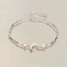 Sparking Pink Zircon lollipop Bracelet for Women Fashion Love Heart Beads Hand Model star moon