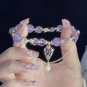 Sparking Pink Zircon lollipop Bracelet for Women Fashion Love Heart Beads Hand Model star moon