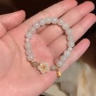 VENTFILLE Gold Color For Women's Hetian Jade Bracelet Leaves Double Layer Model FFMM0105